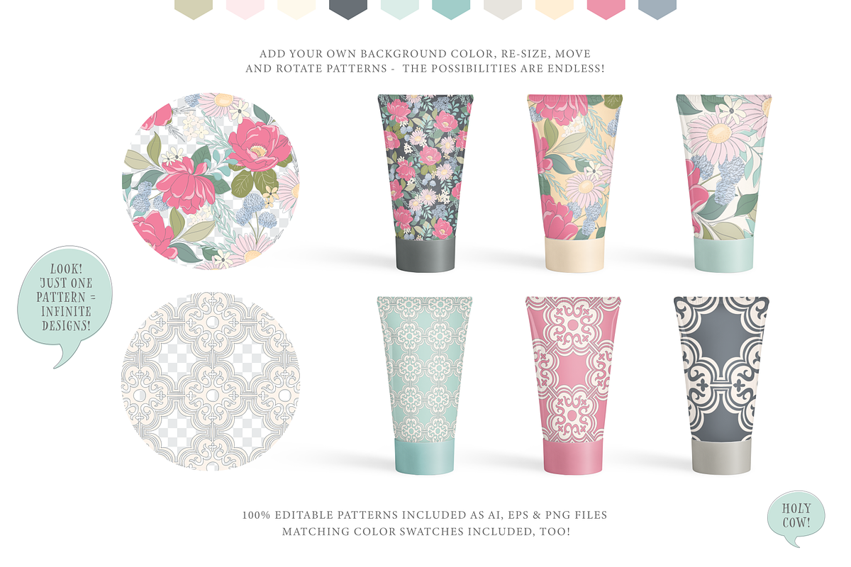 Floral & Pattern Design Set, a Pattern Graphic by Emily Spadoni (Photo 11 of 17)