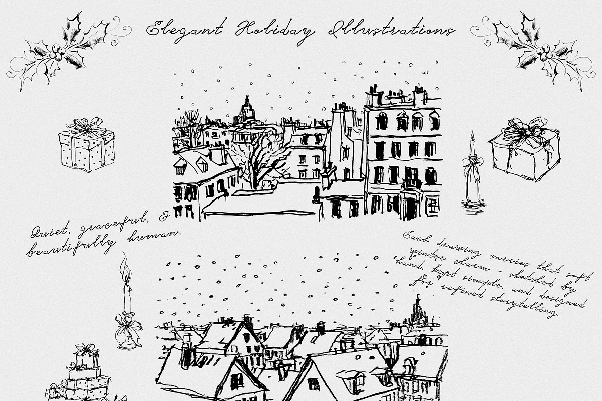 A Line for Christmas, a Seasonal Illustration by Purple (Photo 11 of 13)