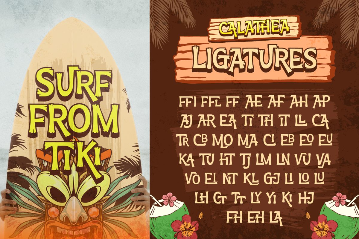 Calathea - Fun Hawaiian Font, a Symbol Font by Artisan Themes (Photo 6 of 10)