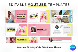 Cute YouTube Branding Kit for Canva, a Social Media Template by ltsdesigns