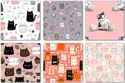 Funny cats digital paper, a Background Graphic by DreamCafeArt (Thumbnail 3 of 4)