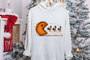 Funny Pumpkin Pie Chasing Turkey Png, an Illustration by designcity5 (Thumbnail 8 of 8)