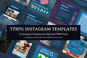 TTRPG Post Instagram Templates Canva