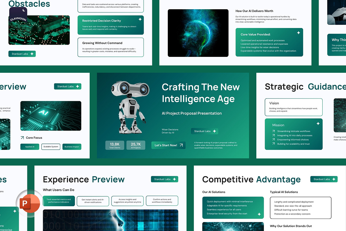AI Project Proposal Pitch Deck, a Presentation Template by Claymoon Lab (Photo 2 of 7)