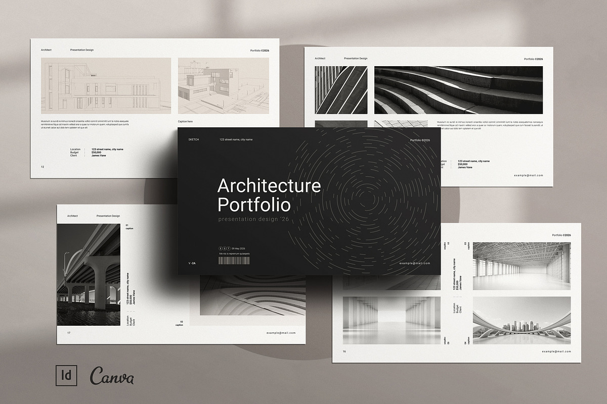 Architecture Portfolio Presentation, a Presentation Template by TemplatesForest (Photo 1 of 6)