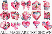 Watercolor Valentine's Day Clipart, an Illustration by Canvas Craft (Thumbnail 3 of 6)