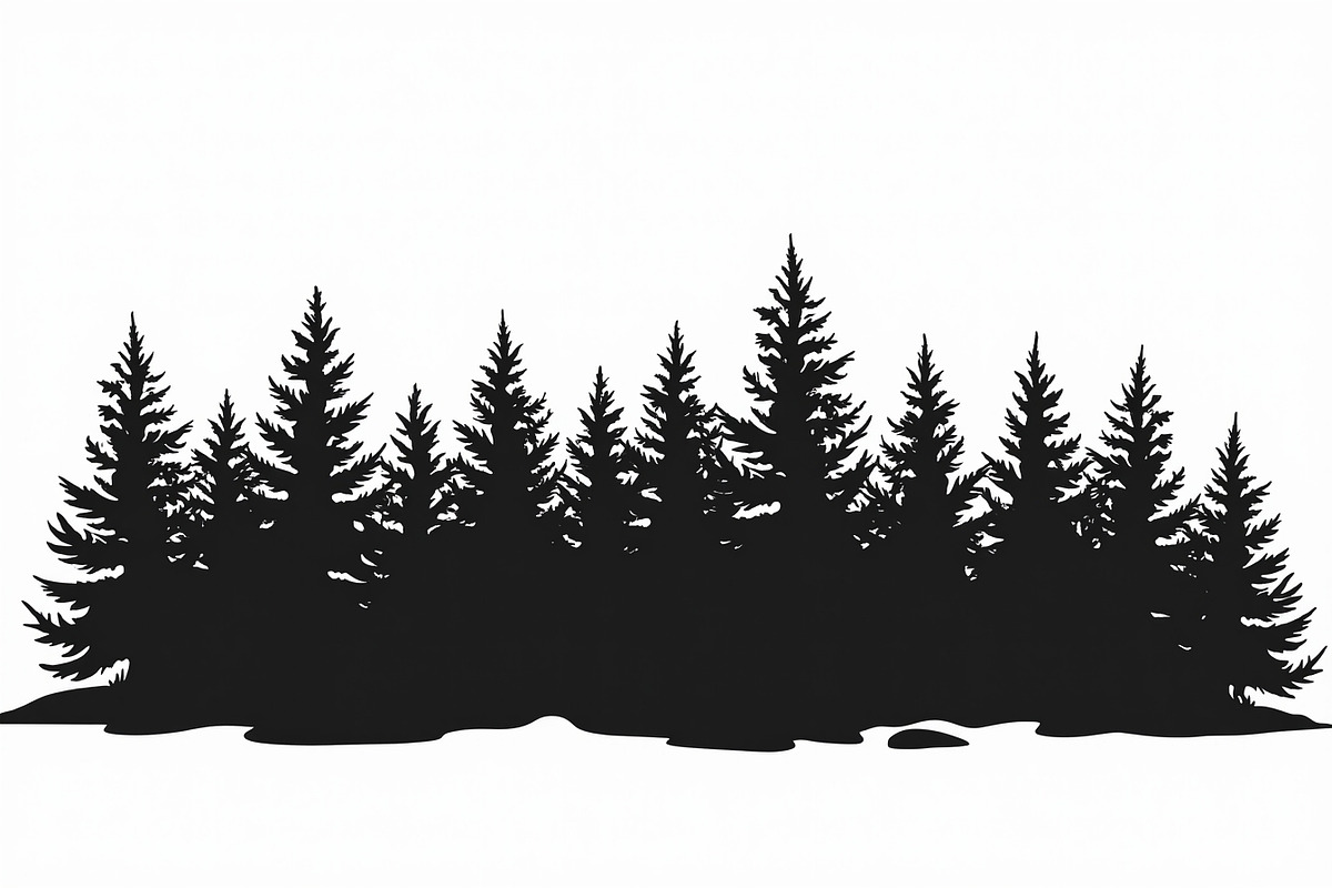 Pine Forest Silhouette Bundle, a Graphic by balal (Photo 10 of 16)