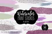 Watercolor Paint Strokes in Wisteria, a Texture Graphic by ClipartBrat Graphics (Thumbnail 1 of 2)