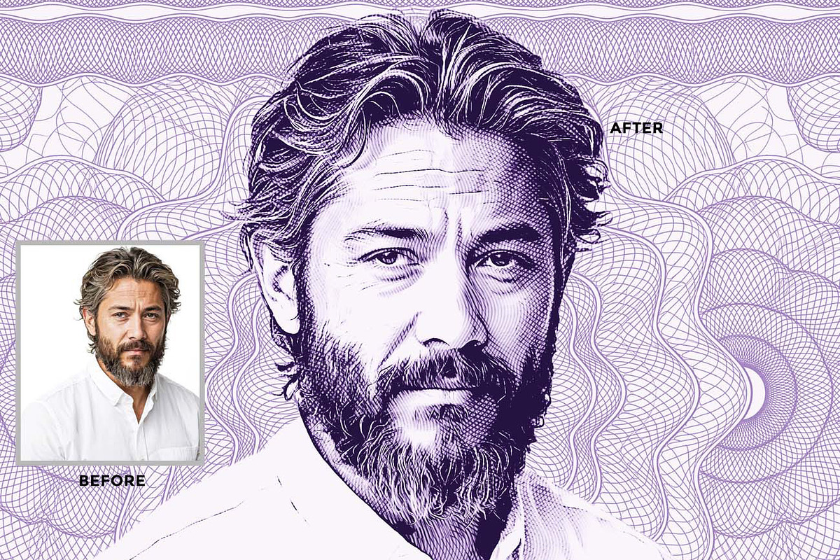 Banknote Engraving FX Ps Action, an Action Add-On by Studio Retouch (Photo 11 of 12)