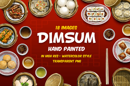 Dimsum chinese food hand drawn