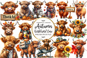 Watercolor Autumn Highland Cow, an Illustration by OK Design (Thumbnail 1 of 5)