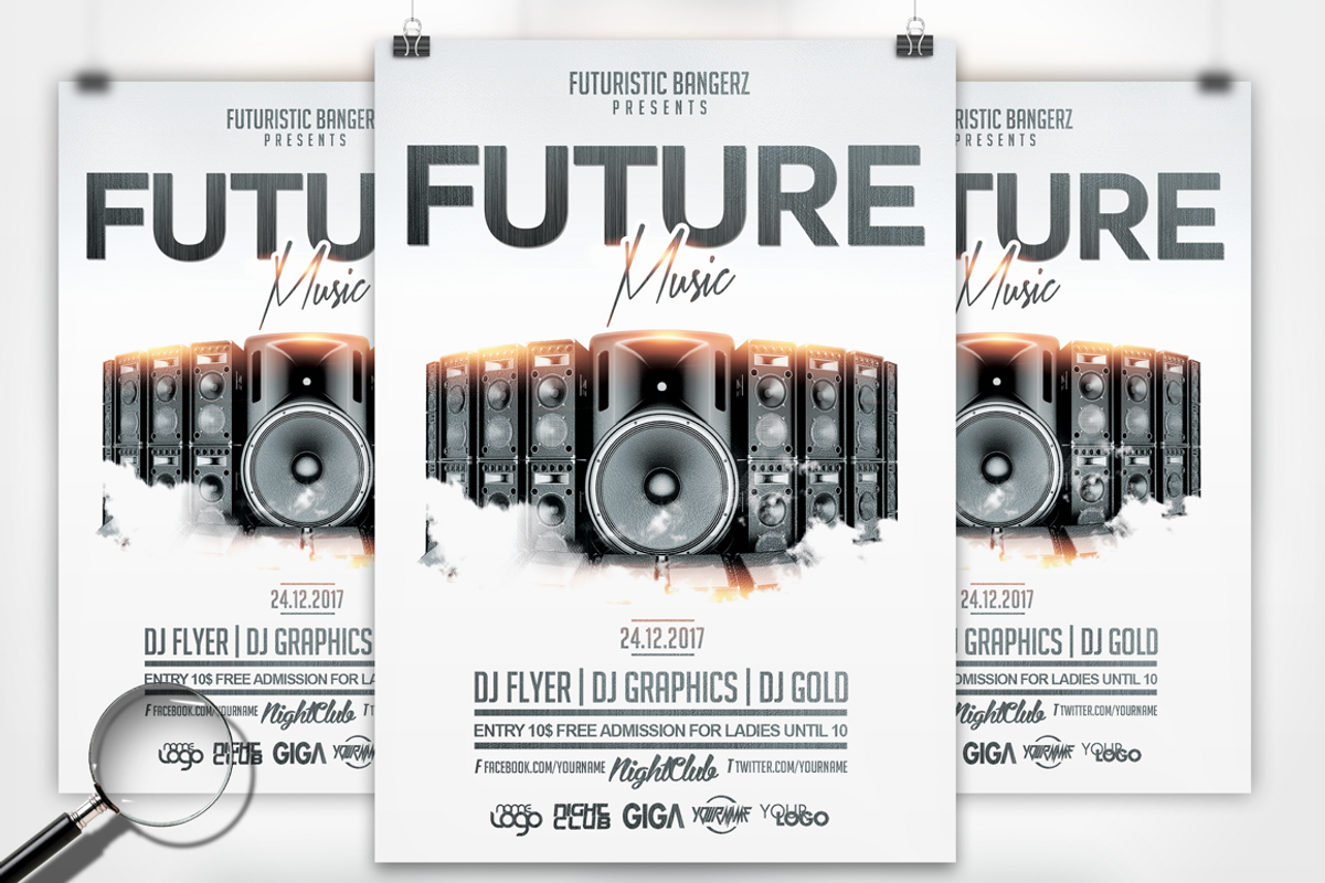 Future Music | 3in1 Flyer Template, a Flyer Template by GIGA-TEMPLATE (Photo 4 of 10)