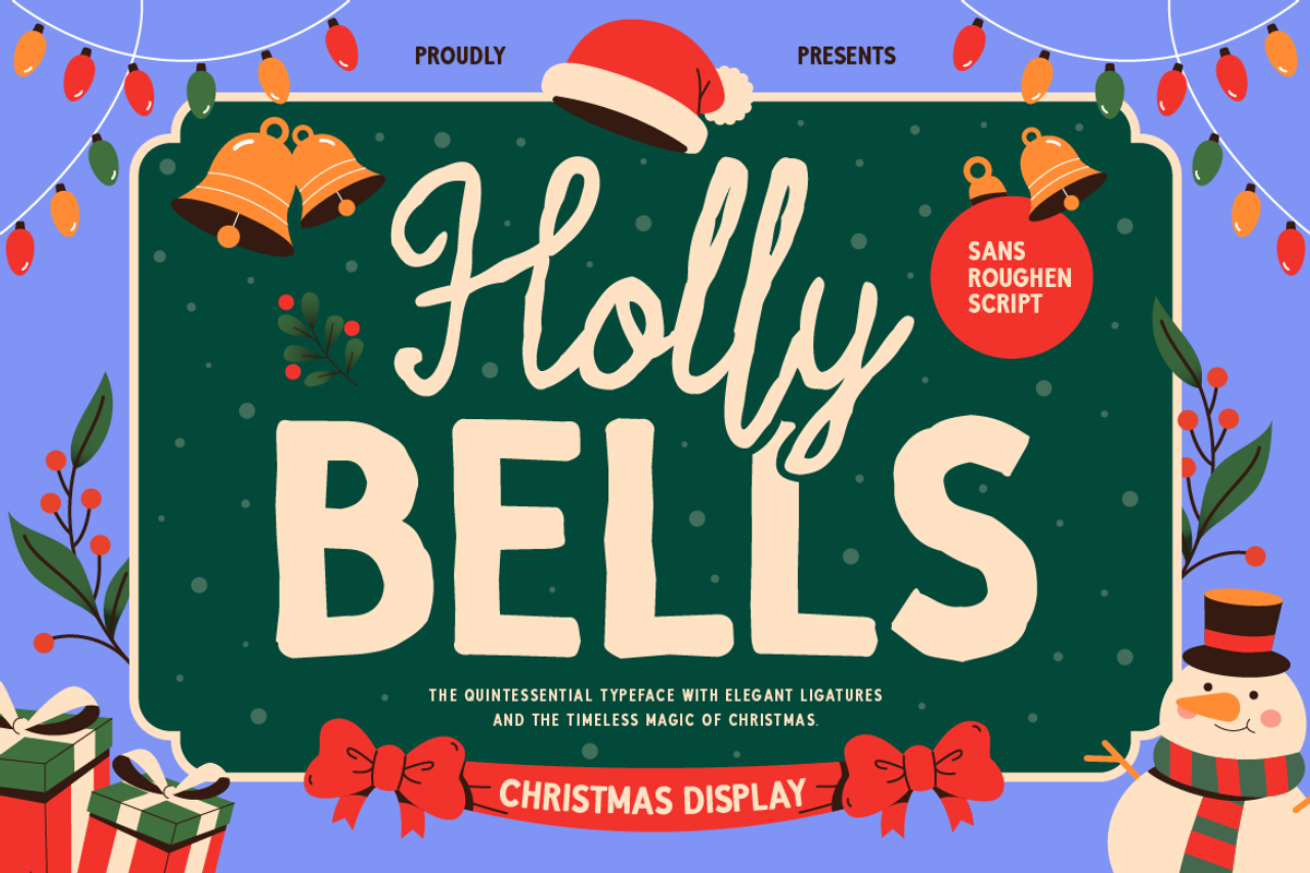 HollyBells – Christmas Sans & Script, a Sans Serif Font by Burntilldead (Photo 1 of 12)