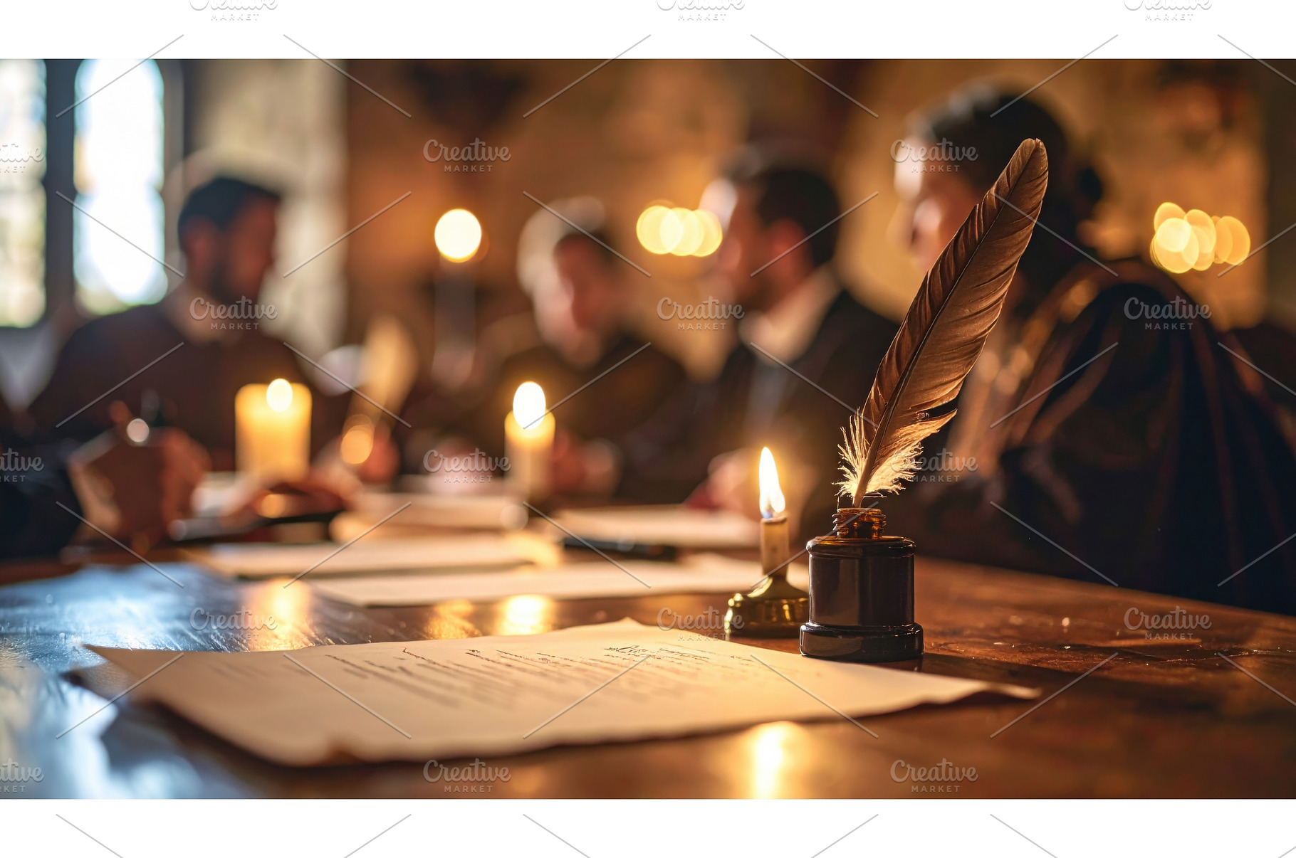 A historic candle-lit scene with, a Background Photo by Igor Tichonow