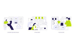 Buying groceries online isolated, a Person Illustration by Visual Generation