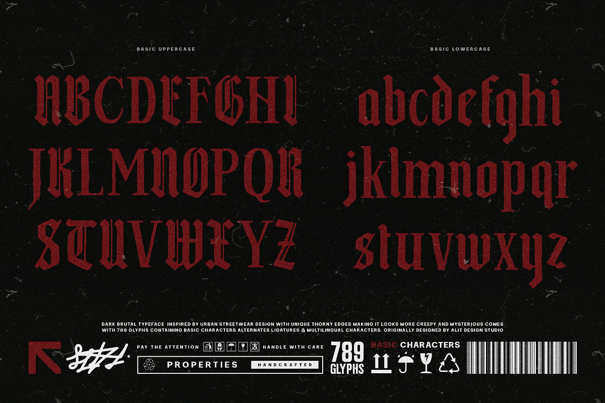 Dark Brutal Typeface, a Blackletter Font by alit design (Photo 2 of 17)