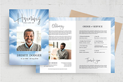 Sky Funeral Program Brochure Layout, a Brochure Template by Xtrahive (Thumbnail 1 of 3)