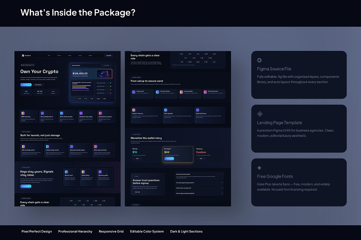 Crypto Wallet Landing Page Template, an UI Kit Template by Pitchlook.Studio (Photo 3 of 3)