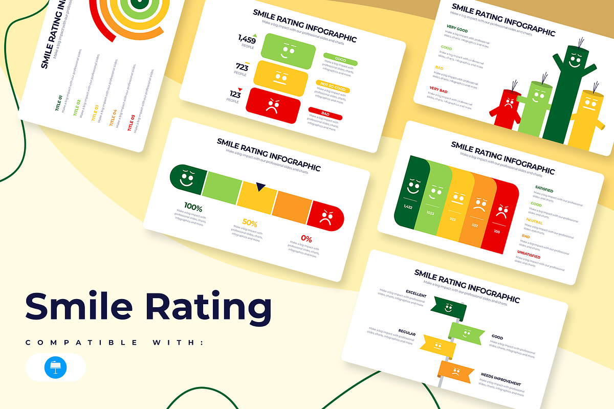 Smile Rating Keynote Templates, a Presentation Template by Slidesmash (Photo 1 of 4)