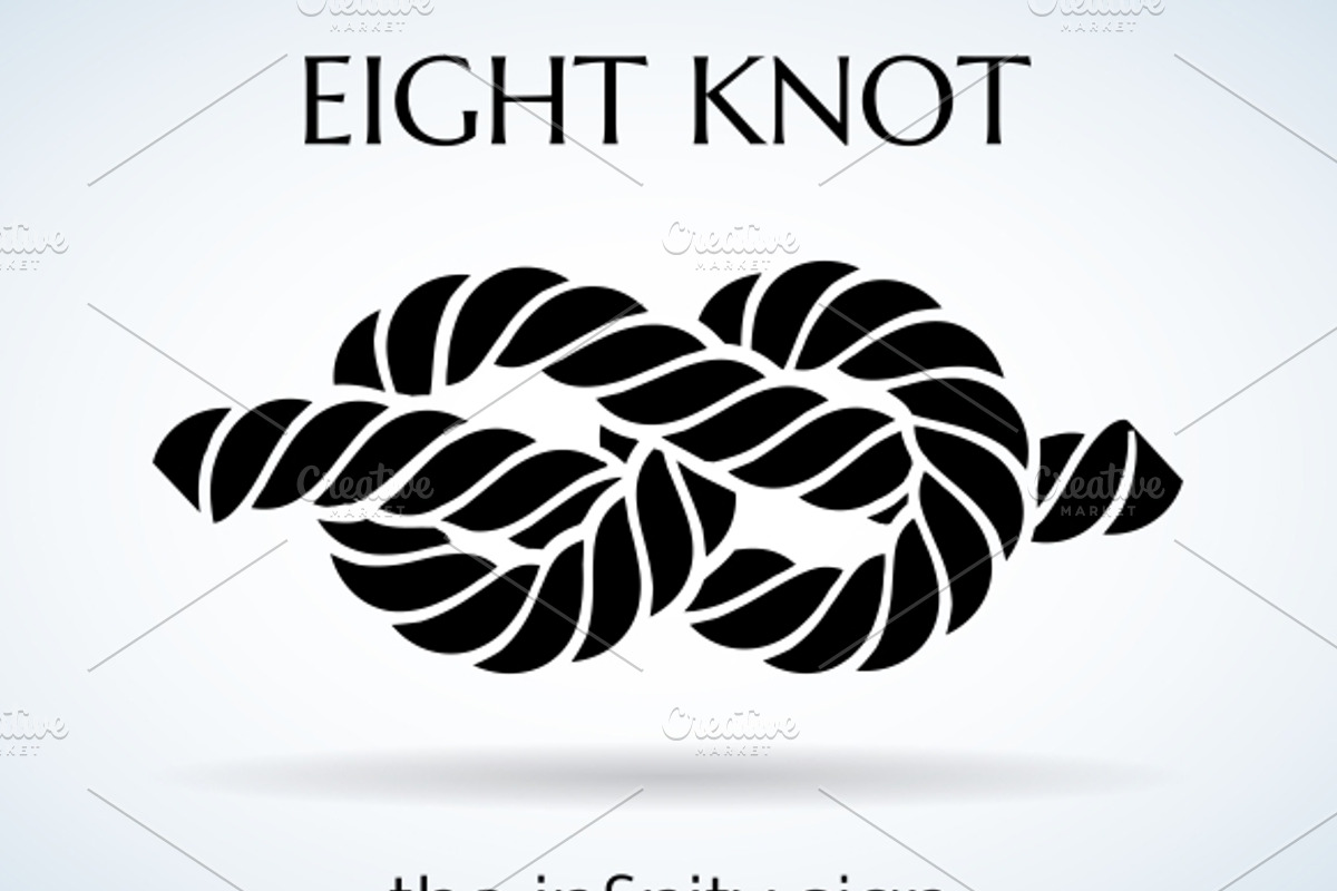 Rope Eight Knot Logo, an Illustration by Microvector