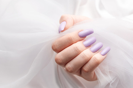 Girl's hands with a soft purple manicure., a Beauty & Fashion Photo by Olena Rudo