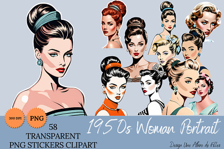 1950s Woman's Portraits PNG Clipart