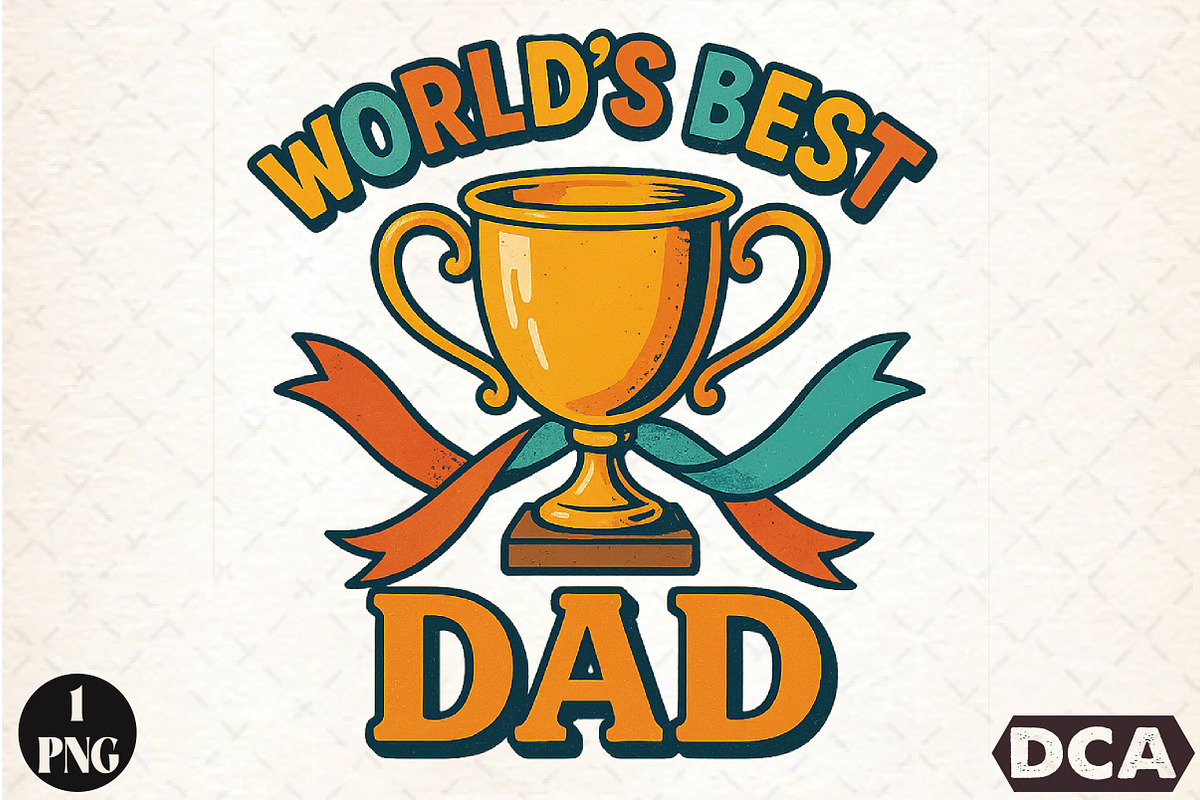 World's Best Dad Sublimation PNG, an Illustration by DreamCafeArt (Photo 6 of 7)