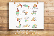 Yoga Poses with Cute Girl Character, an Object Graphic by CARROTDESIGN (Thumbnail 1 of 4)