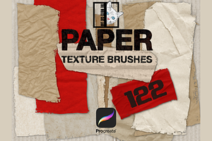 122 Procreate Analog Paper Brushes, a Brush Add-On by TheWhiteCatLab
