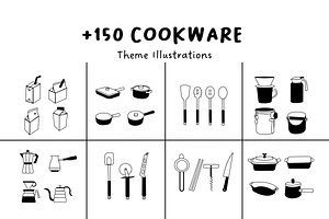 150+ Cookware Illustrations, a Food Illustration by The Journey Atelier