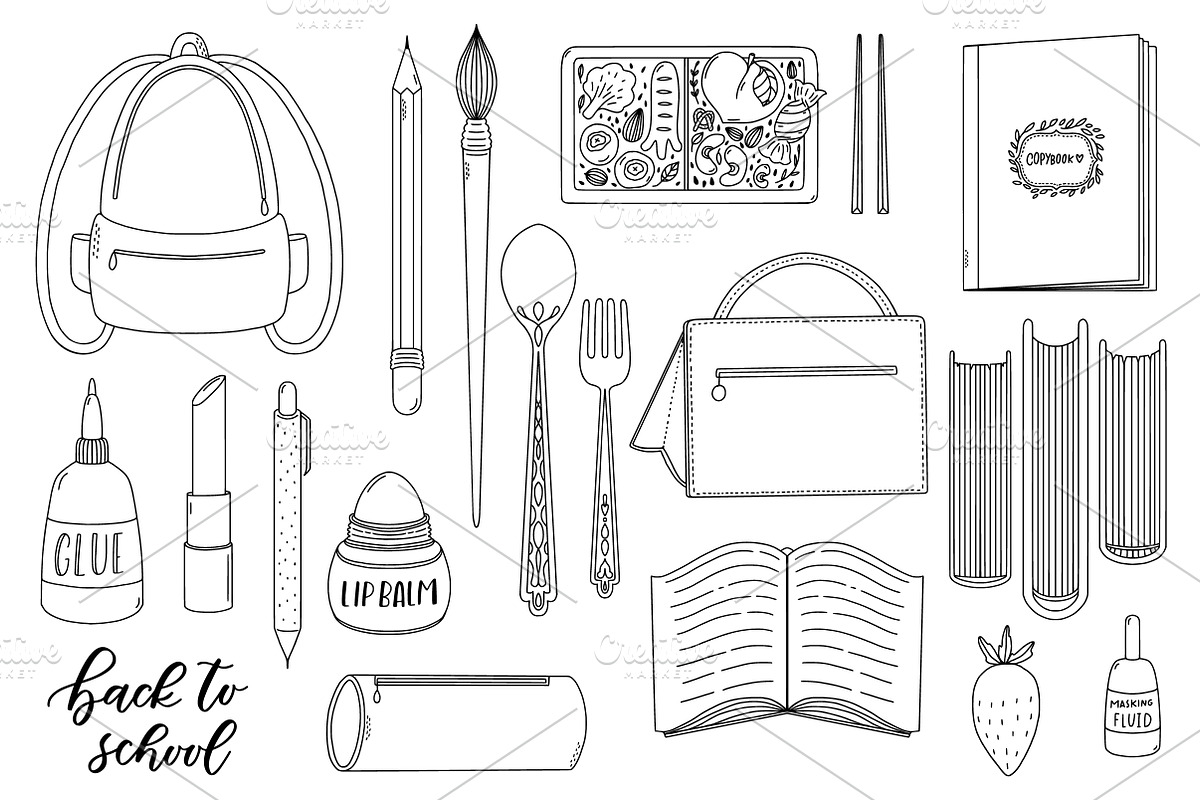 BACK TO SCHOOL. Cute doodle pack., an Education Illustration by Sentimental postman (Photo 2 of 3)