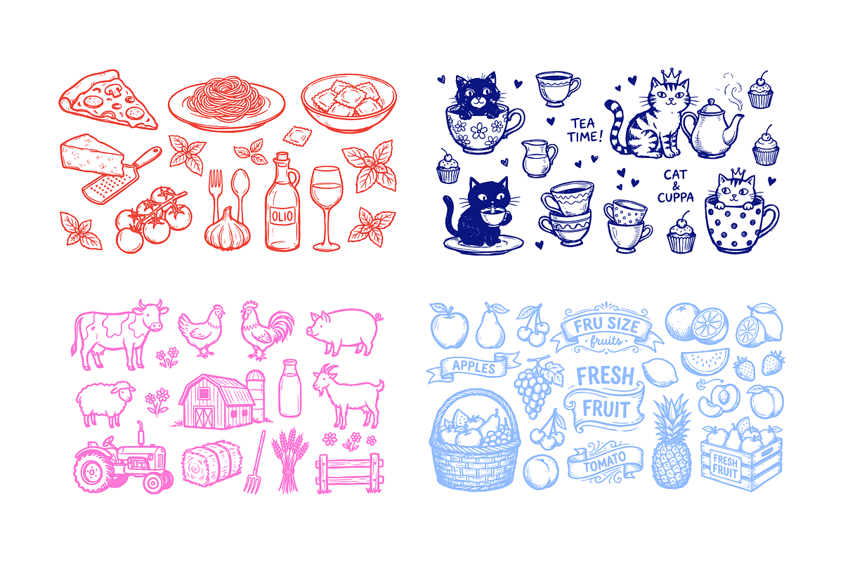 Hand Drawn Doodle Vector Bundle, a Decorative Illustration by MkStudio (Photo 1 of 3)