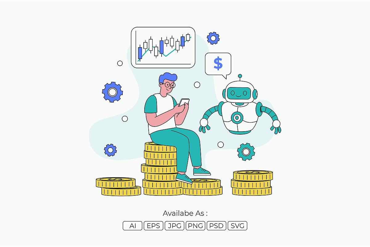 AI Financial Investment, a Finance Illustration by Partikusi Design (Photo 2 of 3)