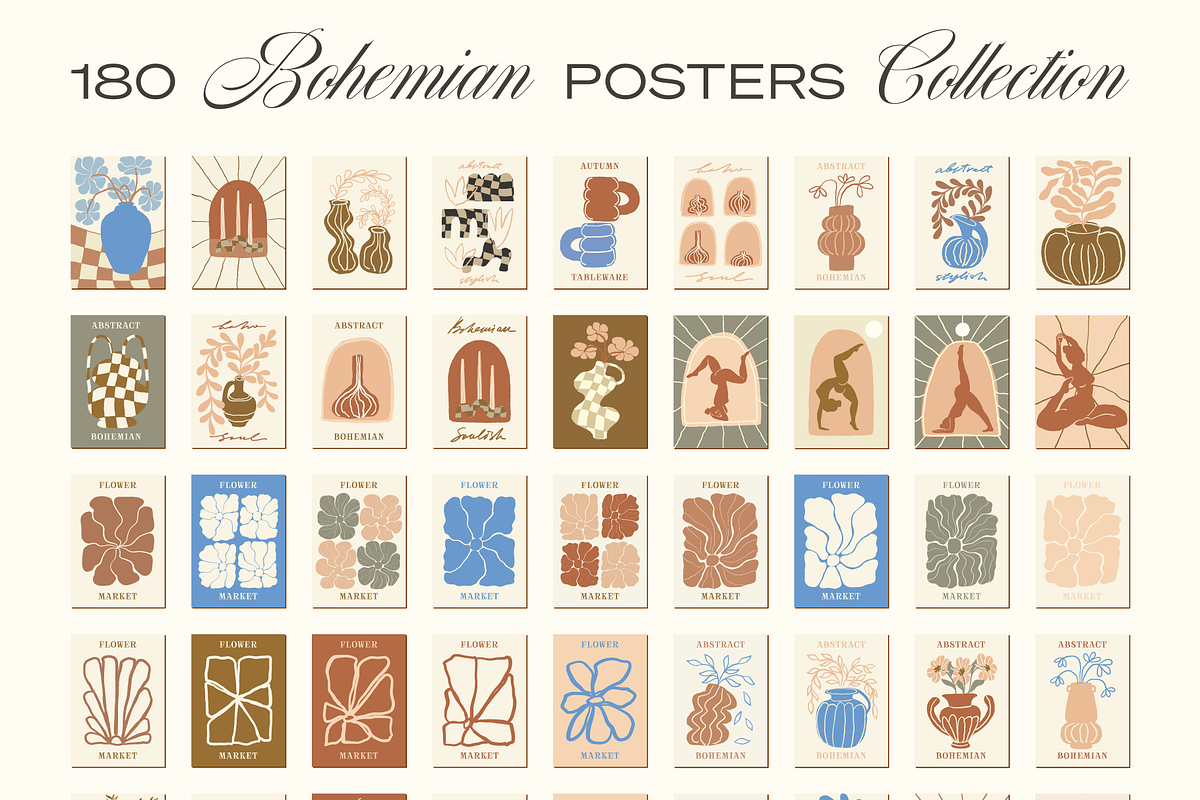 GALLERY WALL ART BOHO POSTER SET, a Decorative Illustration by Ayya Studio (Photo 16 of 17)
