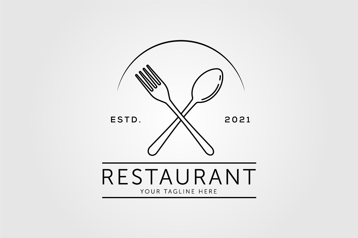 spoon fork restaurant eatery logo, an Illustration by Rizkaarishandy_shop (Photo 1 of 2)