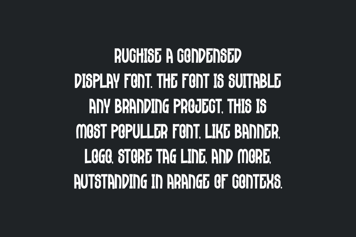 Ruchise - Condensed Font, a Sans Serif Font by QR Design Studio (Photo 3 of 10)