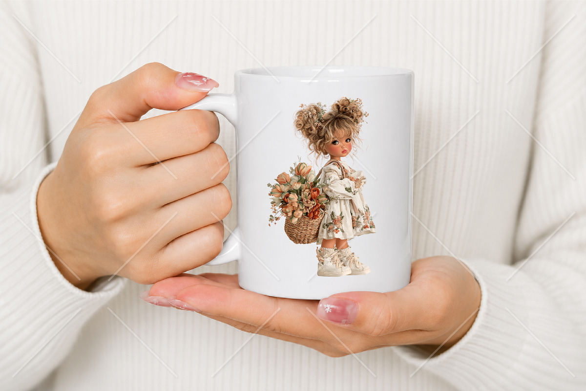 Whimsical Floral Girl PNG Clipart, a Seasonal Illustration by Canvas Craft (Photo 9 of 10)