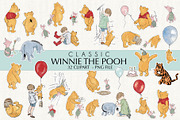 Classic Winnie The Pooh clipart, an Animal Illustration by helloPAPER (Thumbnail 1 of 6)