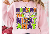 Nursing the Night Away Halloween PNG, a Seasonal Illustration by DreamCafeArt (Thumbnail 2 of 7)