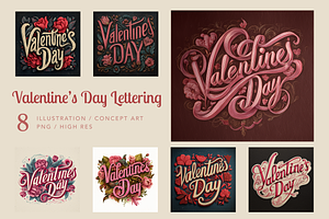 Valentine's Day Lettering, a Seasonal Illustration by Picturesque Stories