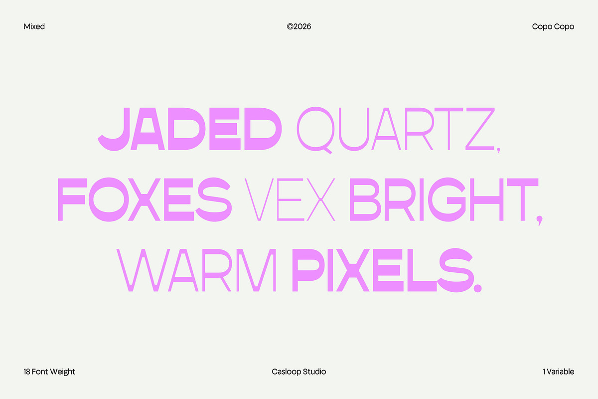 Copo Copo – Reversed Contrast, a Sans Serif Font by Casloop Studio (Photo 3 of 10)