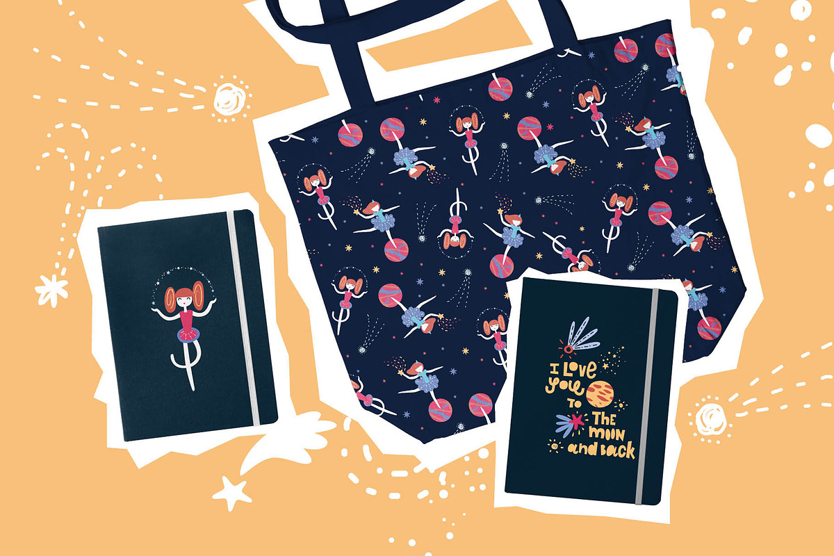 Space circus. Graphic set, an Animal Illustration by Maru_art (Photo 4 of 13)