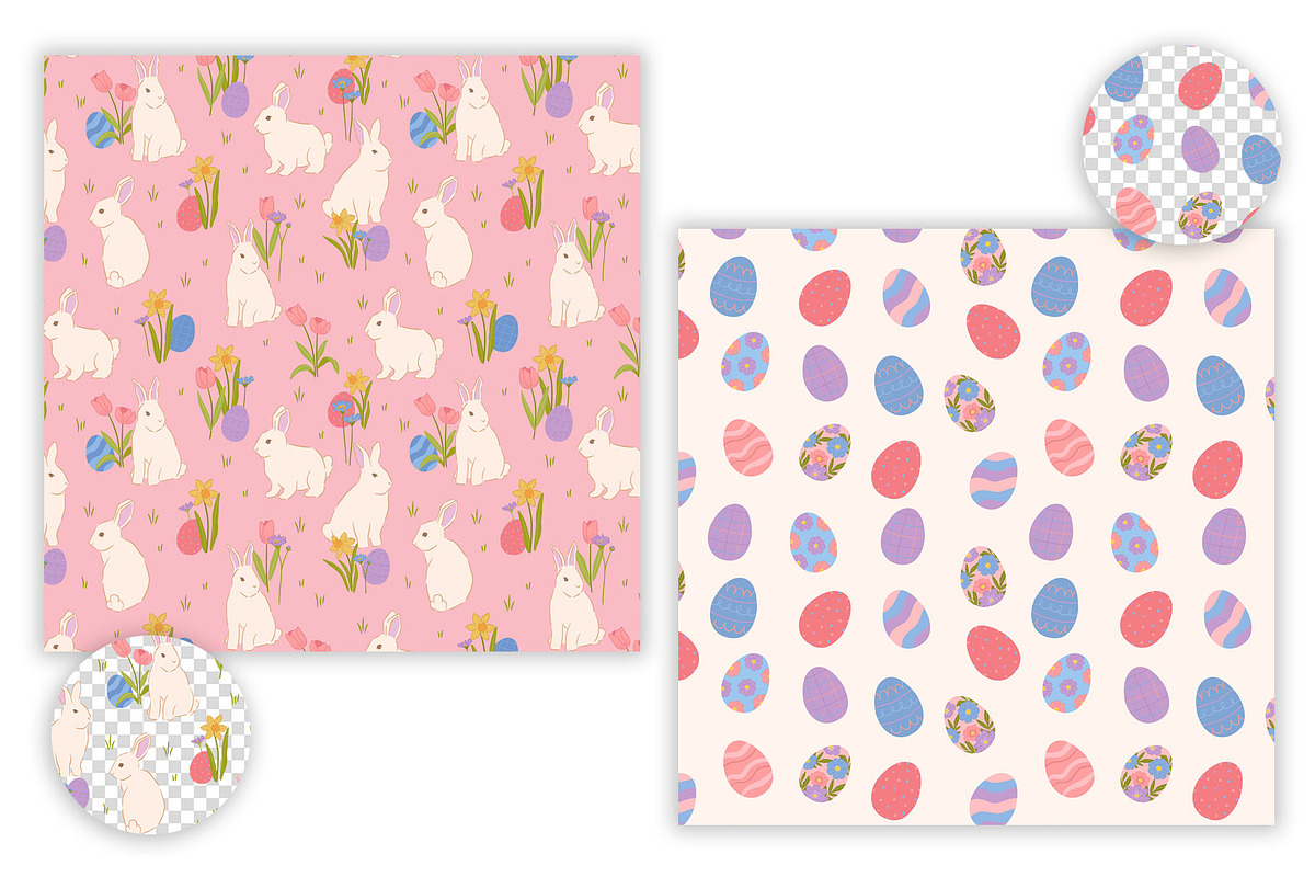 Pastel Spring Easter Bunny Pattern, a Pattern Graphic by CreativeChristiana (Photo 8 of 8)