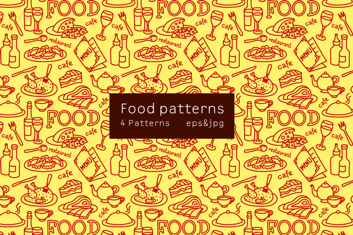 Food seamless patterns, a Pattern Graphic by Oleg Tokarev Art (Photo 3 of 5)