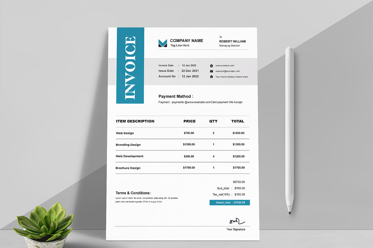 Invoice Template Design Layout, an Invitation Template by MightyDesign (Photo 1 of 7)