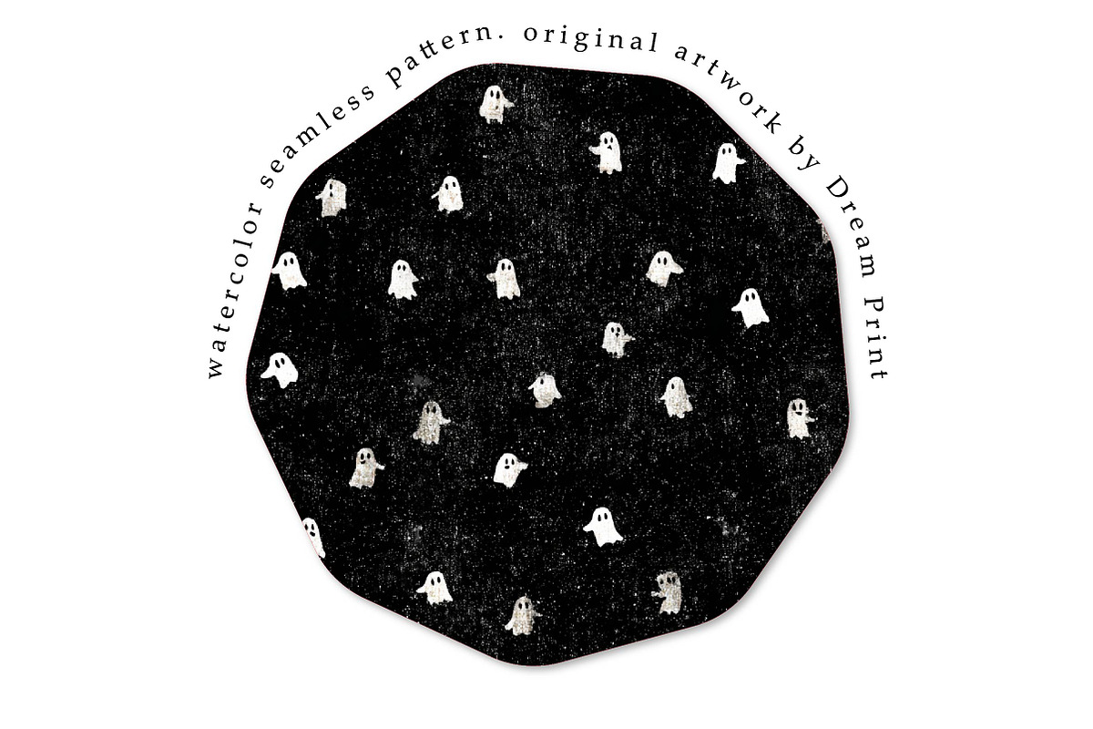 Cute Ghost Seamless Pattern, a Texture Illustration by DreamPrint404 (Photo 2 of 3)