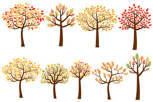 Fall trees clip art, Autumn trees