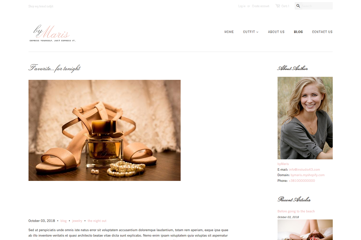 Minimal Shopify Theme - byMaris, a Shopify Template by inSTUDIO43 (Photo 7 of 10)