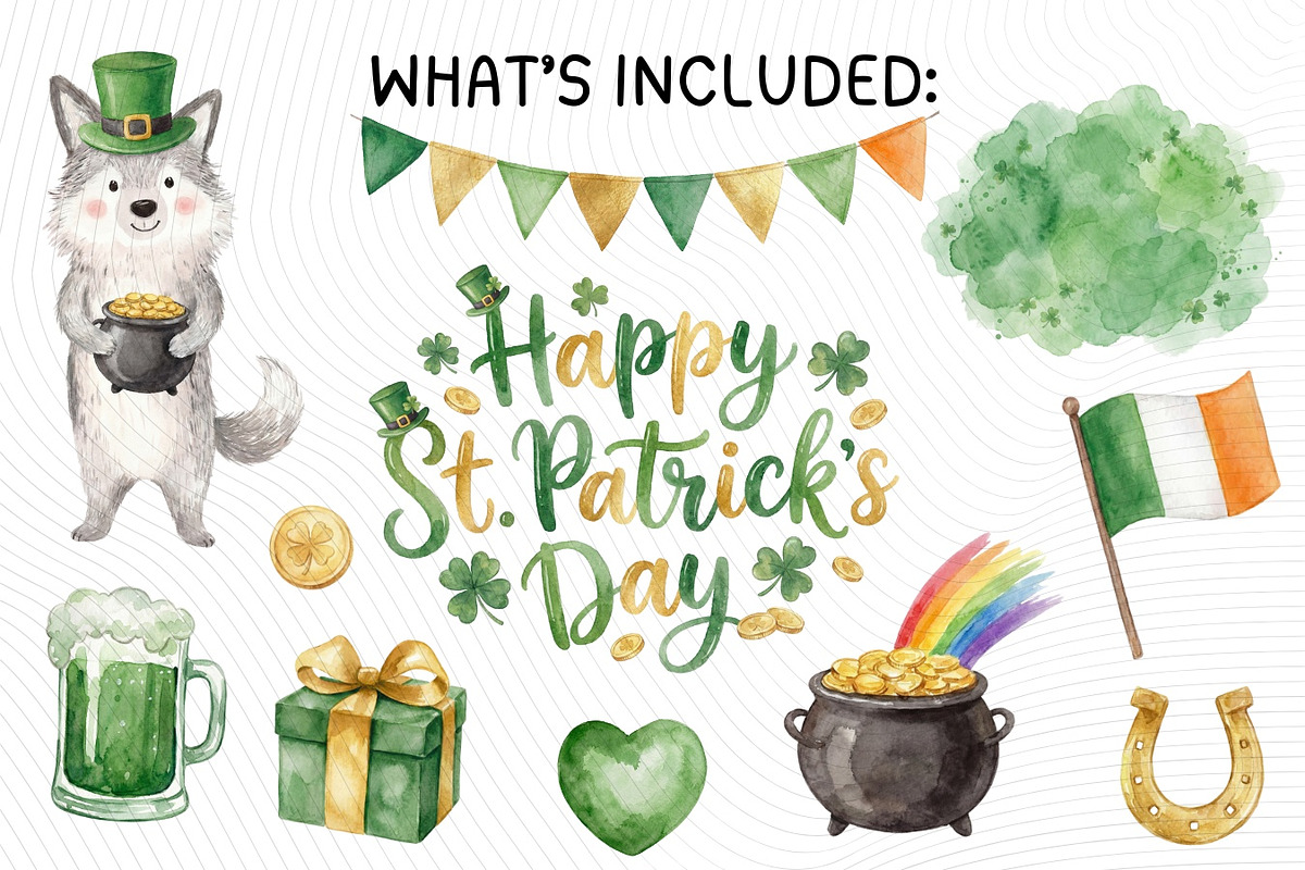 Cute St. Patrick’s Day Animals, an Animal Illustration by PassionPNGcreation (Photo 4 of 7)