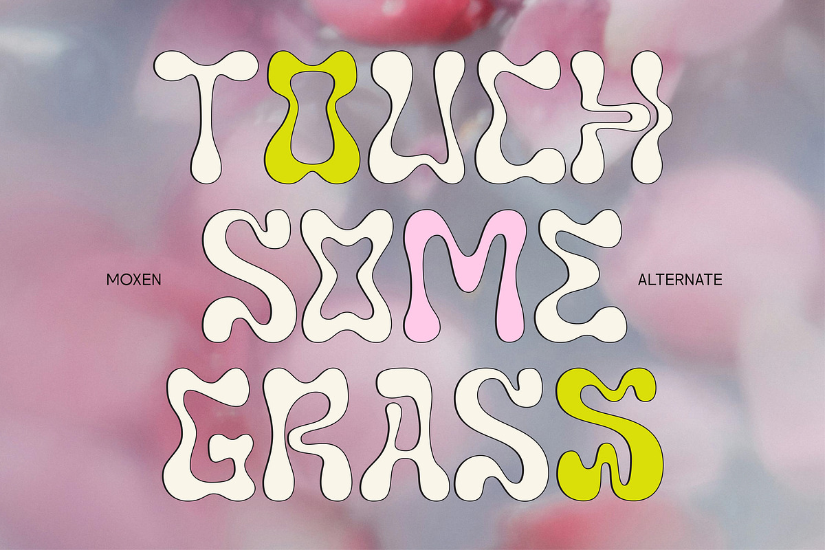 Moxen - Liquid Wavy Bubble Font, a Sans Serif Font by Casloop Studio (Photo 8 of 9)